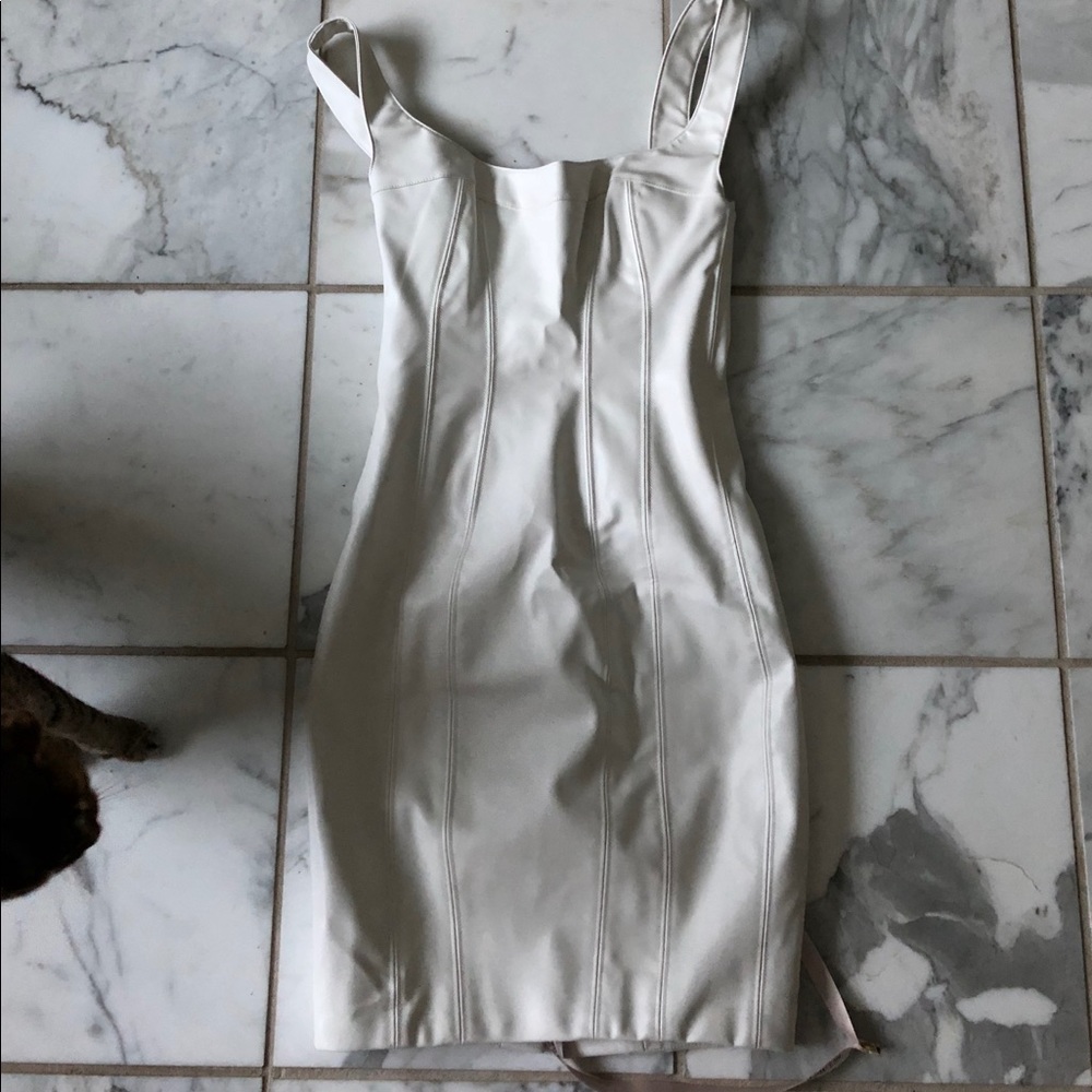 House of CB vegan leather dress bwt